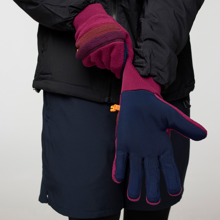 Teca Fleece Gloves, Jam, Detail