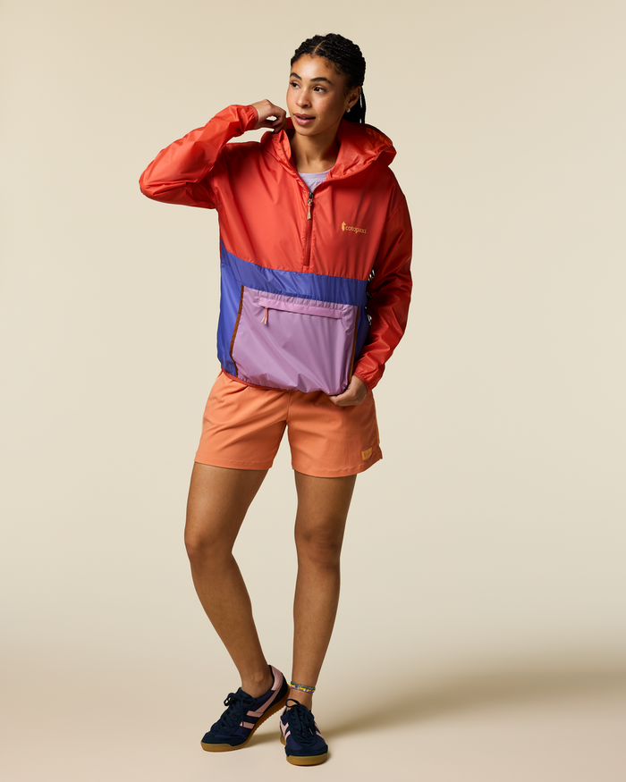 Teca Half-Zip Windbreaker - Women's, Smell the Begonias, Model Kalu