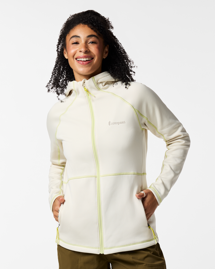 Tempa Fleece Hooded Jacket - Women's, Chalk, Model Kalu