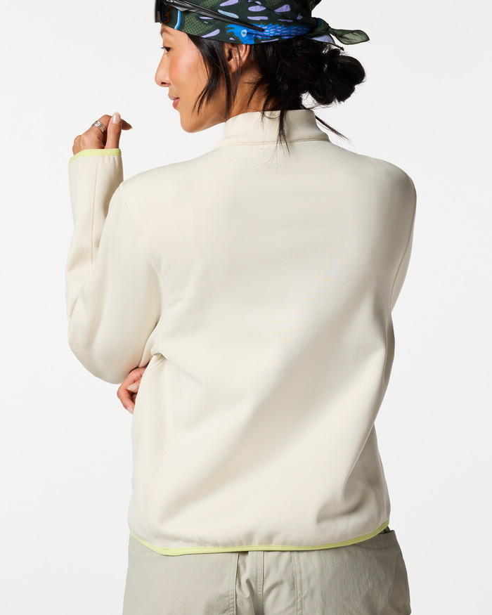 Tempa Fleece Quarter-Zip Pullover - Women's, Chalk, Model Tiff