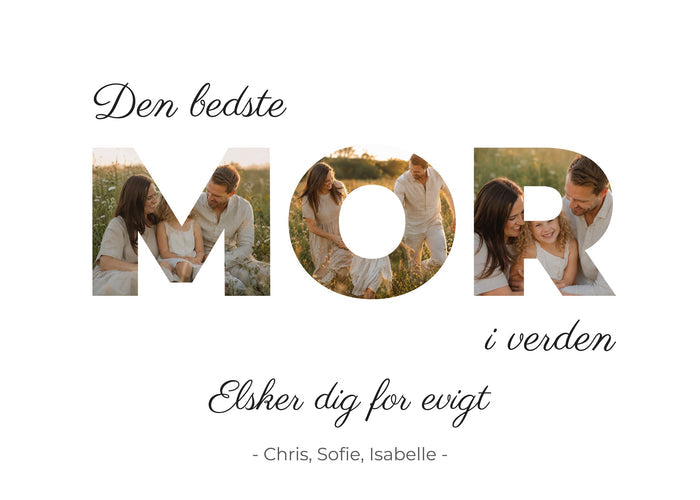 Personlig fotocollage plakat - Den bedste MOR i verden [lang:da]