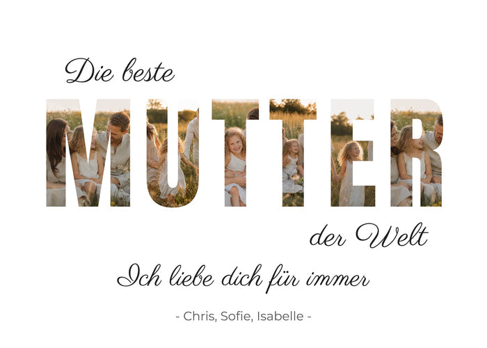 Personalisiertes Fotocollage-Poster - Die beste MUTTER der Welt [lang:de]