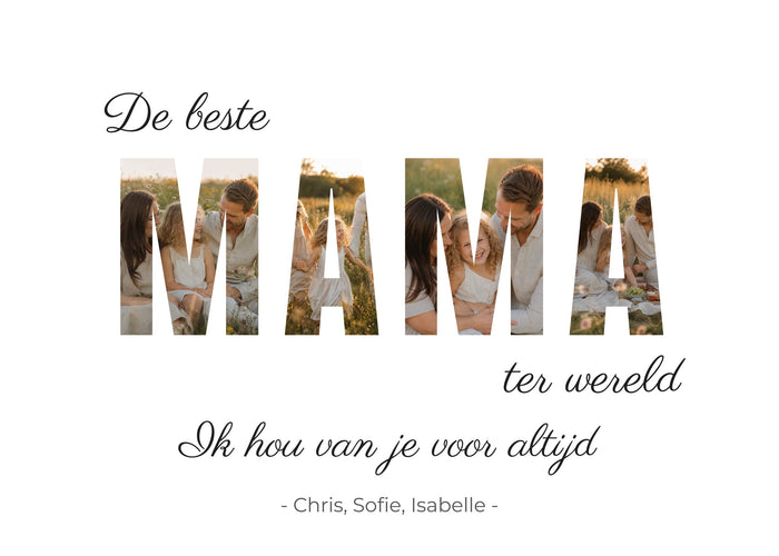 Gepersonaliseerde fotocollage poster - De beste MAMA ter wereld [lang:nl]
