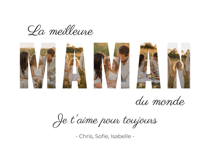 Affiche photo collage personnalisee - La meilleure MAMAN du monde [lang:fr]