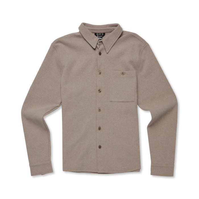 Tierno Button-Up Shirt - Men's, Heather Dune, Model Kai, flatlay