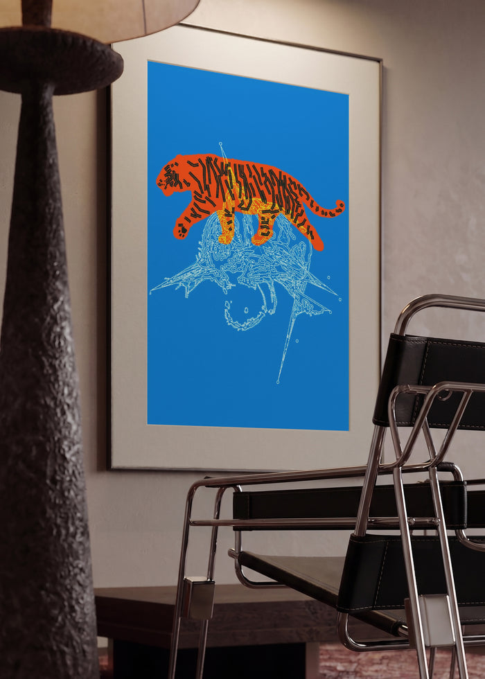 Tiger by Francisco Gualter in a framed interior