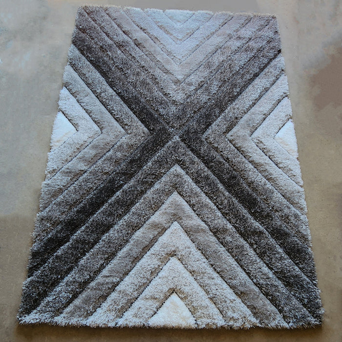 TIMBERVIEW Gray 5' x 8' Shaggy 3D Area Rug