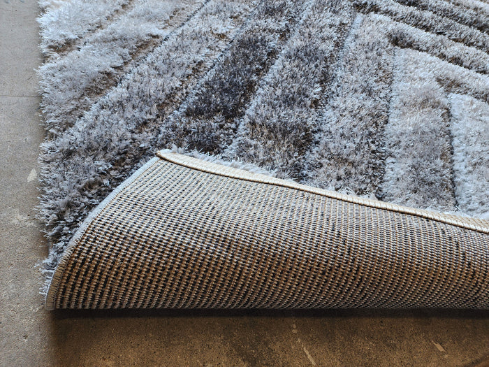 TIMBERVIEW Gray 5' x 8' Shaggy 3D Area Rug