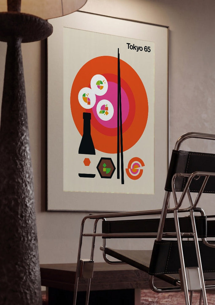Tokyo 65 by Bo Lundberg framed in a dim room beside a tubular steel chair