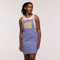 Tolima Overall Dress - Women's, Blue Smoke, Model Nadine