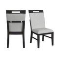 Transcend - Dining Side Chair With Fabric (Set of 2) - Charcoal And Light Gray