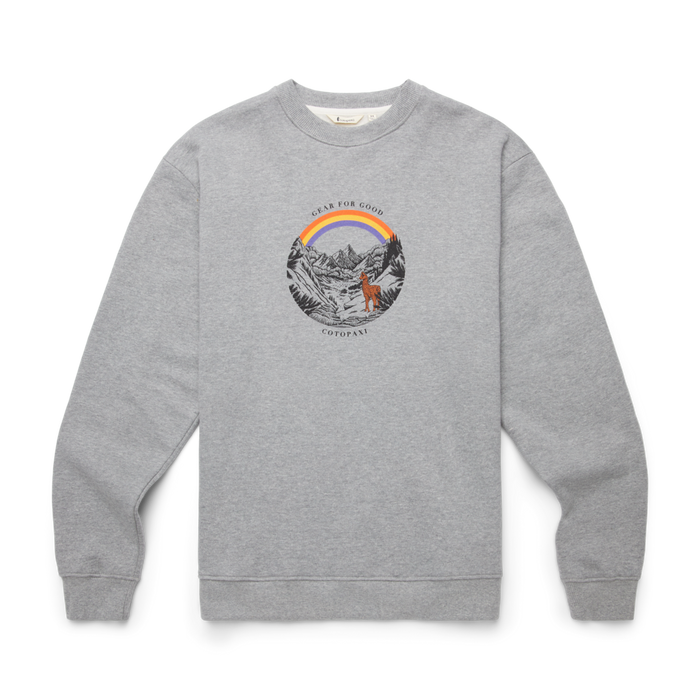 Traveling Llama Crew Sweatshirt - Men's, Heather Grey