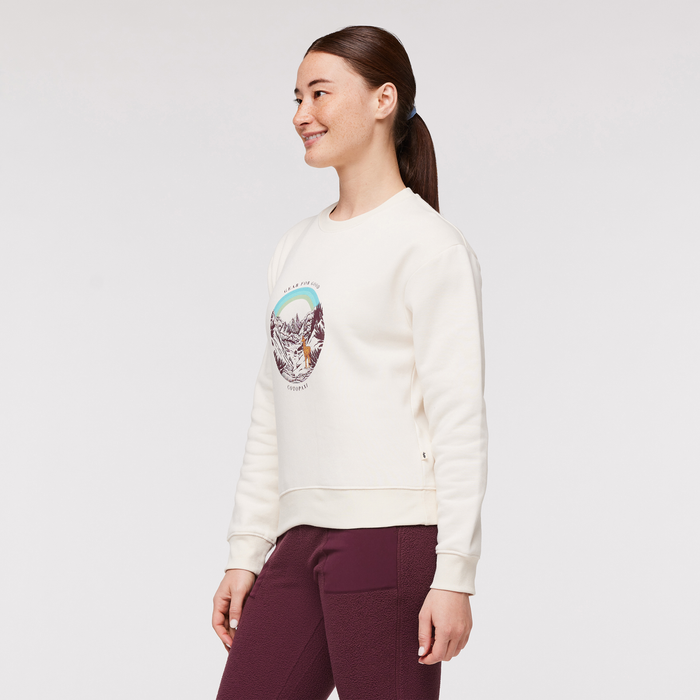 Traveling Llama Crew Sweatshirt - Women's, Bone, Model Aya