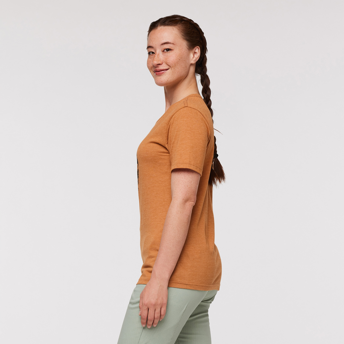 Traveling Llama T-Shirt - Women's, Saddle, Model Aya