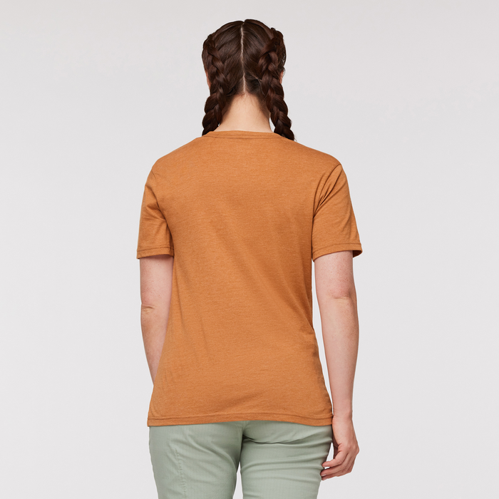 Traveling Llama T-Shirt - Women's, Saddle, Model Aya