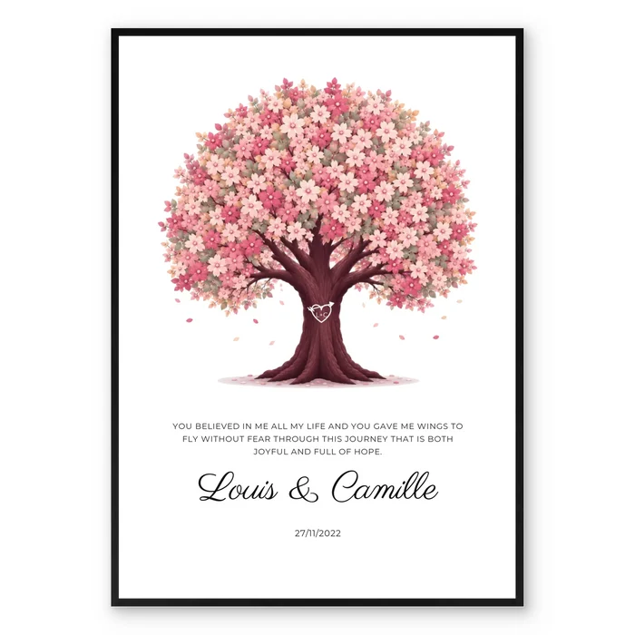 Tree of Love Blossom - Personalized Poster