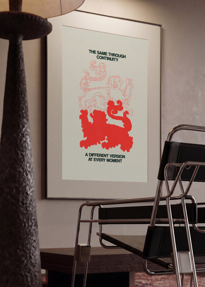 Two Lions by Francisco Gualter in a framed interior