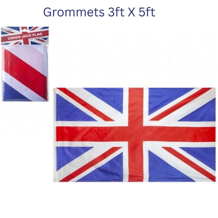 Union Jack Rayon Flag With Grommets