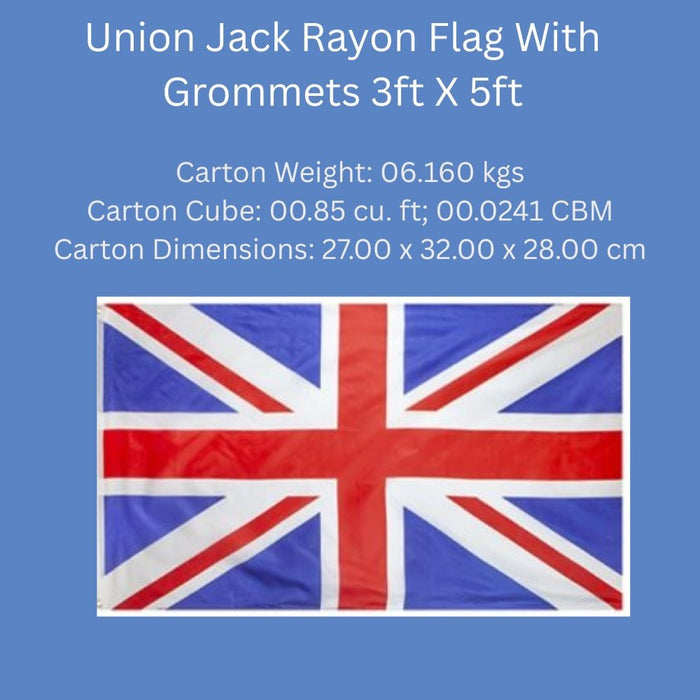 Union Jack Rayon Flag With Grommets