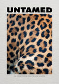 Untamed Leopard by Daniel Leo — minimalist poster with a close-up of golden leopard fur and dark rosettes