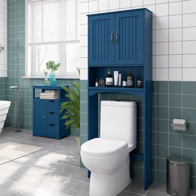 UPTIN Blue 25" x 66" Toilet Bathroom Rack (RTA)