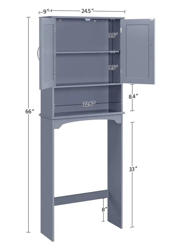 UPTIN Gray 25" x 66" Toilet Bathroom Rack (RTA)