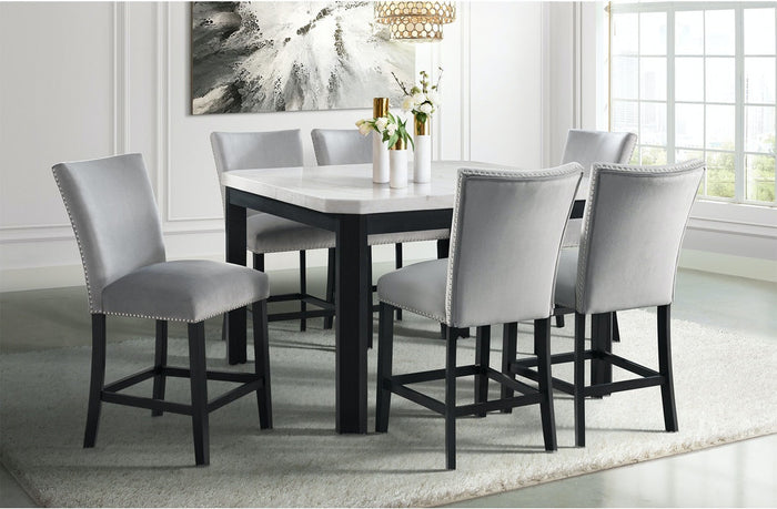 VALERY Gray Velvet 20" Wide Counter Chair