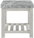VANDALE Gray Real Marble 24" Wide End Table