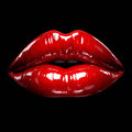Velvet Threshold by Devour Art - a pair of high-gloss red lips isolated against pure black