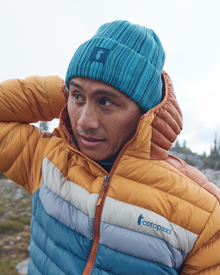Vertical Stripe Beanie,  Indigo Deep Ocean/Oasis