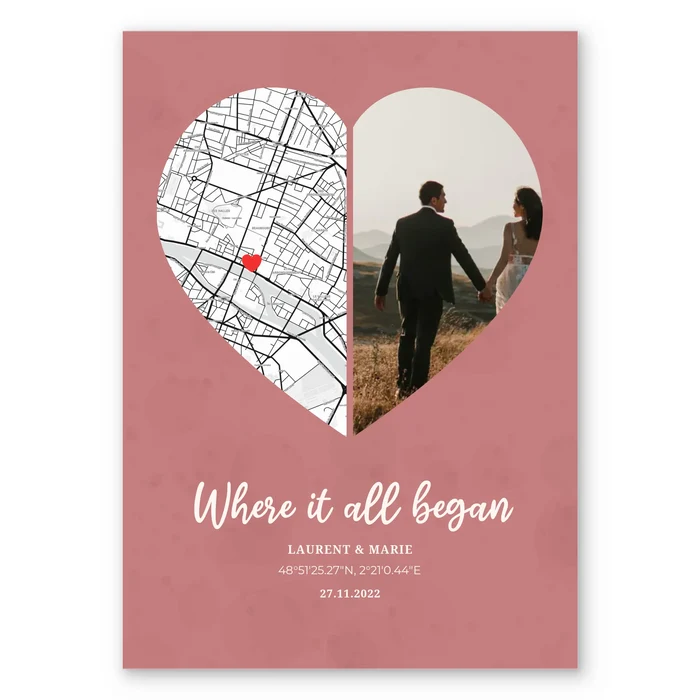 Where It All Began - Photo & Map Poster