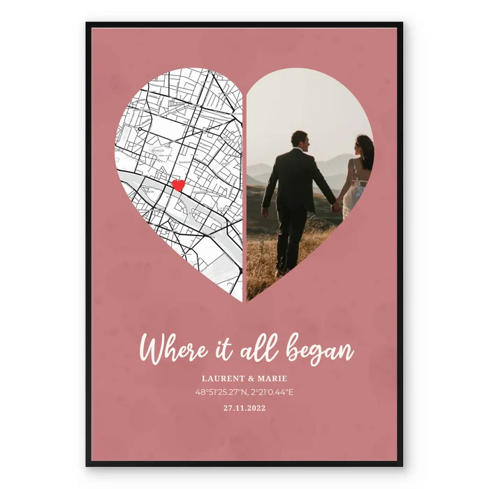 Where It All Began - Photo & Map Poster