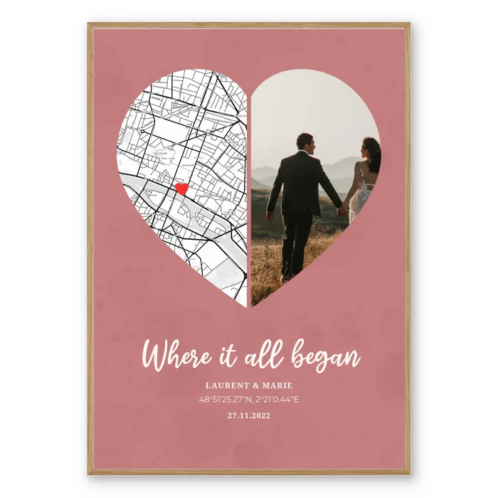 Where It All Began - Photo & Map Poster