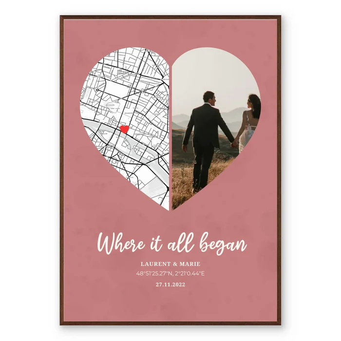 Where It All Began - Photo & Map Poster