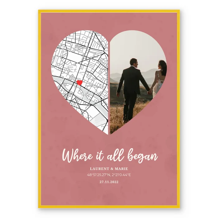 Where It All Began - Photo & Map Poster