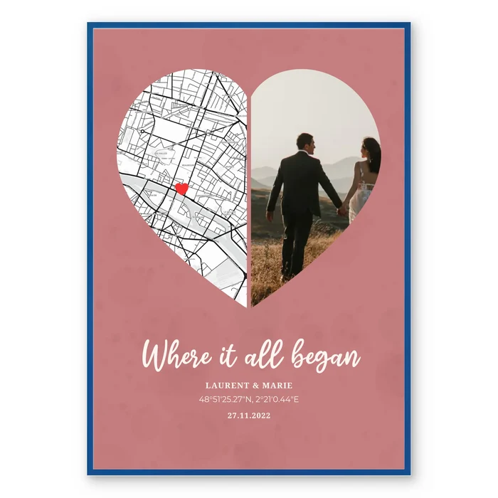 Where It All Began - Photo & Map Poster
