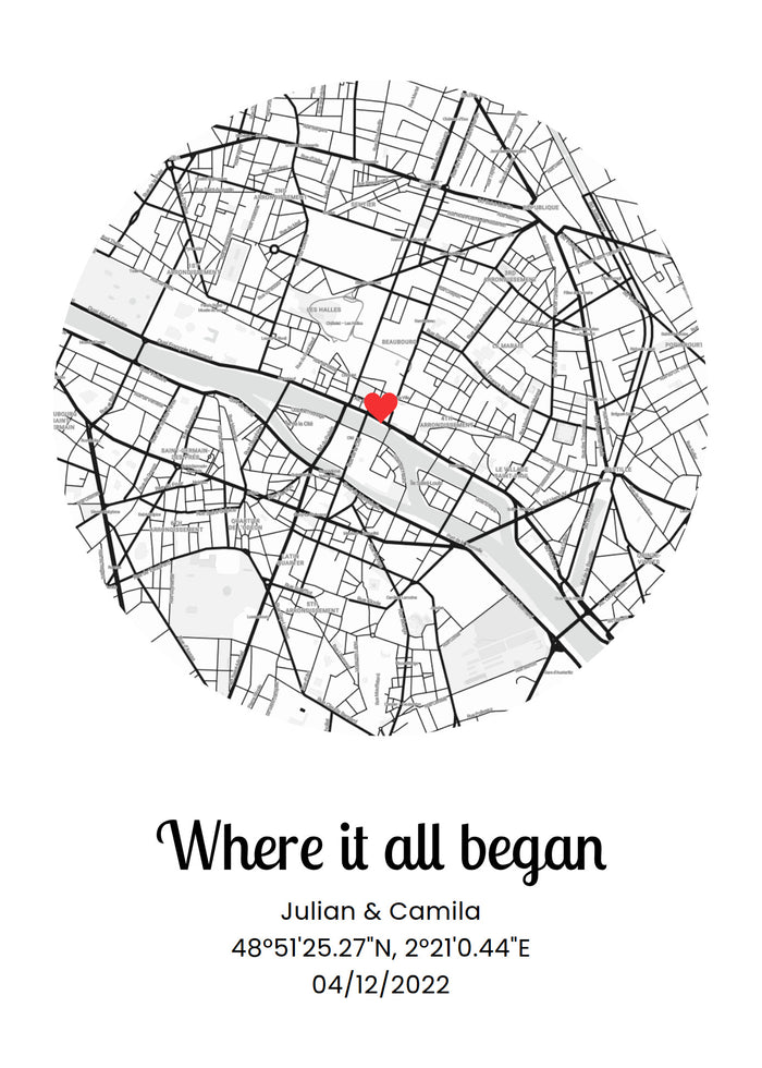 Where it all began - personlig kortplakat uden ramme