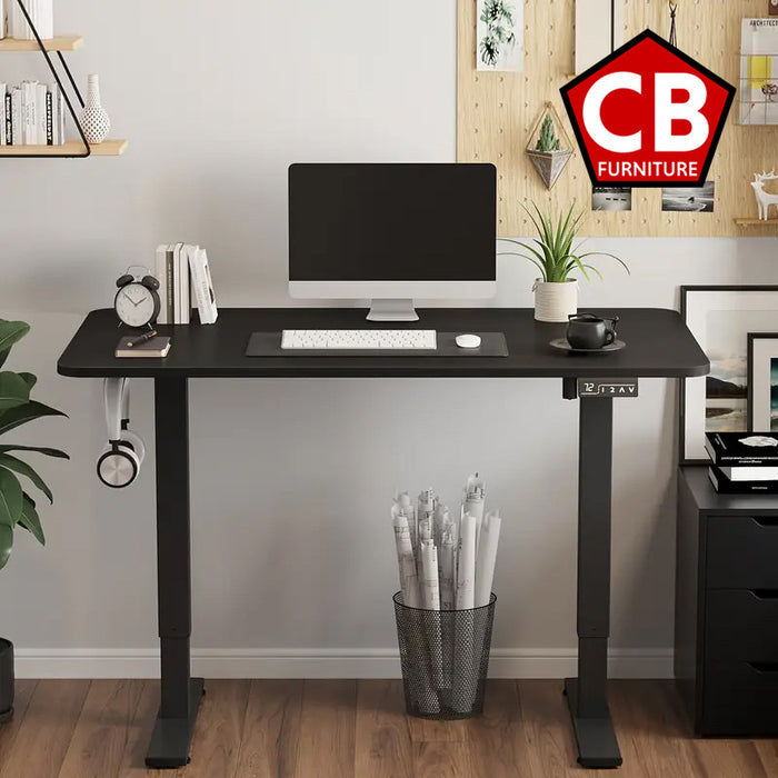 WHISTLER Black 40" x 24" Desk With Powered Adjustable Height (RTA)