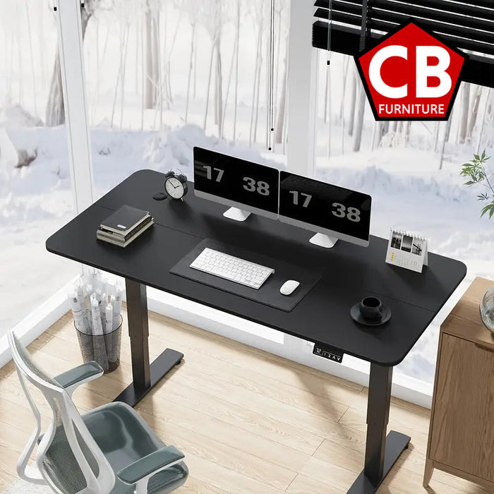 WHISTLER Black 55" x 24" Desk With Powered Adjustable Height (RTA)