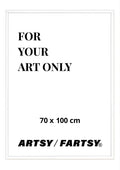 White wooden frame, 70x100 cm, Danish design, on a white background.