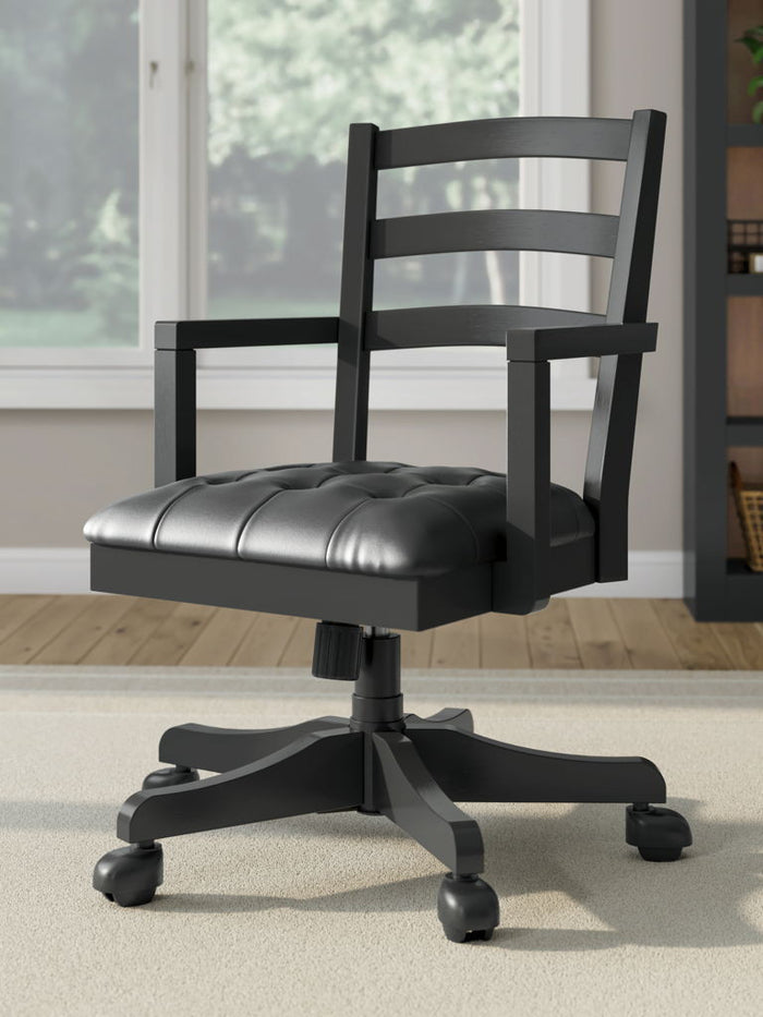 Wildenauer - Home Office Swivel Desk Chair - Brown / Black