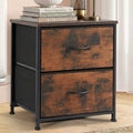 YESENIA Brown Fabric 18" x 20" COMPACT 2-Drawer Nightstand (RTA)