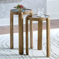 YOSHI Light Brown 2 Piece Nesting Table