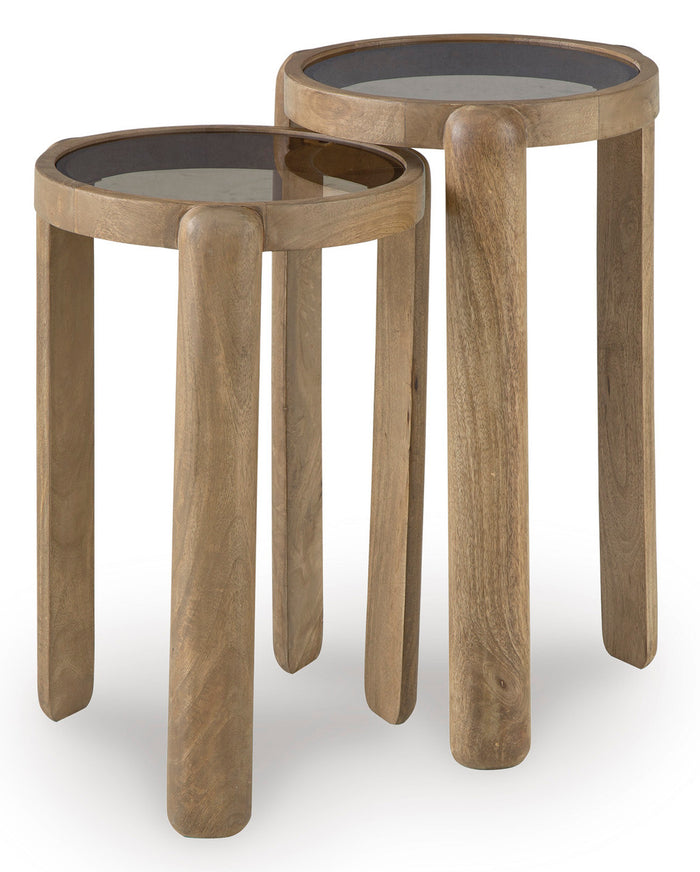 YOSHI Light Brown 2 Piece Nesting Table