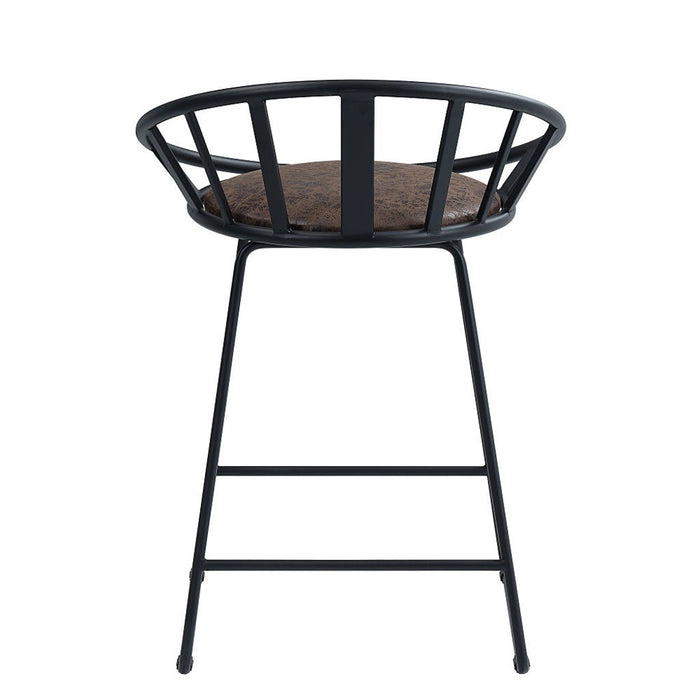 Zudora - Counter Height Chair (Set of 2) - Synthetic Leather & Black