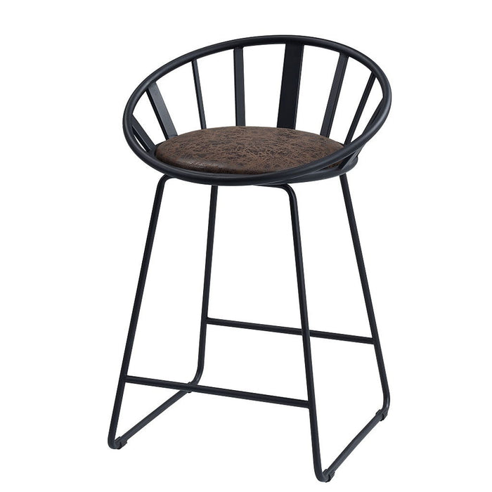 Zudora - Counter Height Chair (Set of 2) - Synthetic Leather & Black